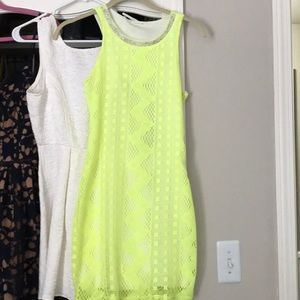 Bright yellow/green dress with jeweled collar